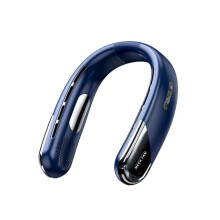 Leiser, tragbarer USB-Nackenventilator mit 2400 mAh Akku, blattlosem Lüfterrad, LED-Digitalanzeige u