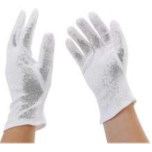12 Pairs Of Cotton Gloves, White, Size M