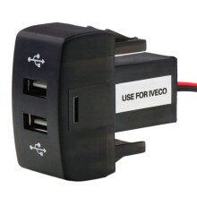Doppel-USB-Autoladegerät 5V 2,1A Kfz-USB-Steckdose Autozubehör für LKW Stralis Hi-Way Eurocargo