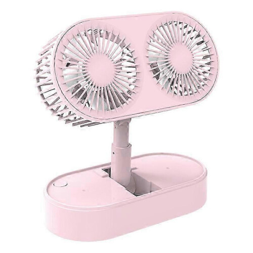 (pink) Air Cooling Dual Head Fan Low Noise
