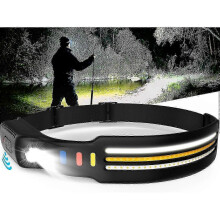 Headlamp Rechargeable, 9000 Lumen Super Bright Led Headlamp Flashlight 260 Wide Beam Head Lamp with Motion Sensor 10 Light Modes, Powerful Waterproo