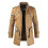 (3XL, LIGHT  BROWN) Men Leather Coat Winter Long Leather Coat 1