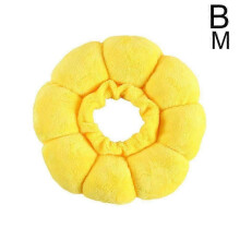 (M) Pets Anti-bite Recovery Collar Sunflower Soft Neck Cone For Dogs Cats Yellow