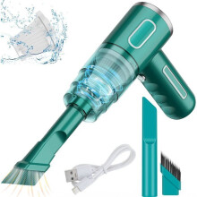 3 in 1 Mini Cordless Car Vacuum Cleaner, Portable Handheld Vacuum, USB Rechargeable, 290000 Pa, 28W, 36V, Green Brush