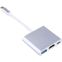 Adaptador USB C a HDMI ultradelgado con carcasa de aluminio, multifunción, vídeo, datos PD, rápido y estable.