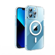 Funda de silicona transparente a prueba de golpes para iPhone 16 Pro, antihuellas, compatible con MagSafe.