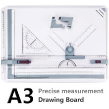 A3 Drawing Board with Parallel Motion, Adjustable Angle, Metric Scale 51 x 36.5 cm for Drafting