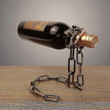 (Gold) Magic Suspension Iron Chain Wine Rack Metal Chain Hanging Wine Bottle Holder Bar Cabinet Display Stand Shelf Bracket Home Deco