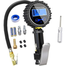 Manómetro digital para neumáticos, inflador de aire de alta precisión de 250 PSI con pantalla LCD, portátil.