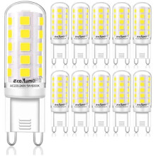 Bombilla LED G9 de 4W (equivalente a 33W/40W), 420LM, blanco frío 6000K, sin parpadeo, AC220-240V, paquete de 10