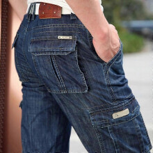 (40, dark blue) Cargo Jeans Men Big Size 29-44 Casual Military Multi-pocket Jeans Male Clothes 2024 New High Quality