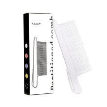 Peigne de coupe de cheveux courts avec conception de dents-Blanc