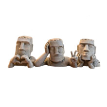 3 Décorations pour Aquarium: Statues en Pierre Imprimées en 3D, Ornements Écologiques pour Aquarium avec Panier Fixe pour Plantes Aquatiques