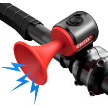 Timbre rojo para bicicleta de 120 dB, resistente al agua IPX4, con batería de 300 mAh, bocina potente para ciclismo y seguridad.