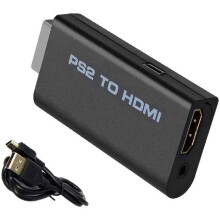 Adattatore da PS2 a HDMI, convertitore video da AV a HDMI per PlayStation 2 con uscita audio da 3,5 mm, supporta 480i, 576i e 480p.