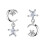 A Pair Magic Moon Earrings Temperament Shining Star Moon Silver Plated Zircon 1