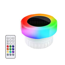 Pool Chlorine Tablet Dispenser Solar Floating Chlorine Dispenser Colorful Downlight Tub Chlorine Floater Water Cleaner