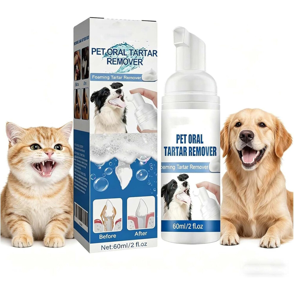 Gogerstar Pet Dental Tartar Remover,Pet Oral Tartar Remover Spray,Oral Spray For Dogs Teeth Cleaning,Pet Dental Foaming Care Spray,Dog Breath Freshener