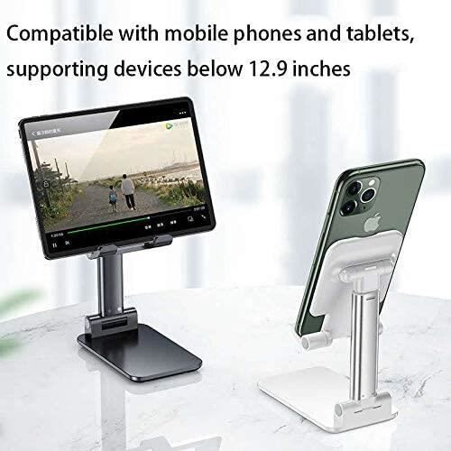 Supporto pieghevole e regolabile per tablet e smartphone, compatto, compatibile con iPad, iPhone e dispositivi Galaxy. 1