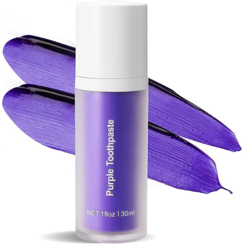 Purple Toothpaste for Teeth Whitening, Teeth Whitening Toothpaste, Tooth Stain