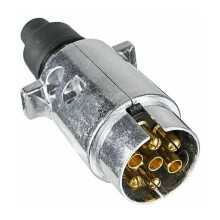 Presa per rimorchio in metallo a 7 pin 12V impermeabile per roulotte e barche, connettore resistente e durevole.