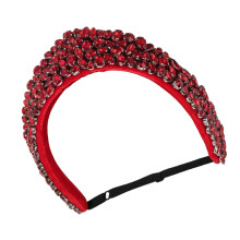 Luxury Baroque Wide Headpiece with Sparkling Rhinestones-Red