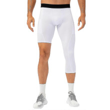 (XL) Men One Leg Leggings For Basketball Side Pockets Fitness Training Single Leg Tights