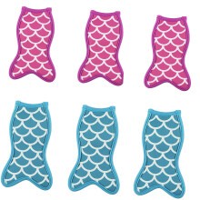 6PCS SBR Ice Cream Holder Seamaid Shape Ice-Rose Red Lake Blue