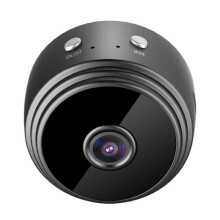 Mini Câmera IP WiFi Full HD 1080P com Visão Noturna e Gravador de Vídeo para Segurança Residencial (Preta)