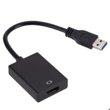 Adaptador USB 3.0 para HDMI 1080p Plug and Play com Áudio para Laptop e PC, Preto