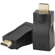 Kit com 2 cabos extensores RJ45 para HDMI, Ethernet LAN, extensão de rede, 30 m sobre Cat5e/Cat6, compatível com HDMI 1.4