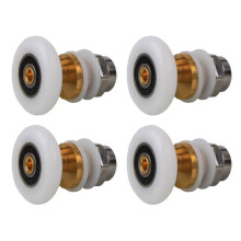 Rodízios de 23 mm para porta de box, rodas de latão para porta de box deslizante, conjunto de 4 peças, peça de reposição durável
