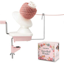 Hand Operated Yarn Winder for Crocheting, Pink Ball Winder Tool for Knitting Enthusiasts