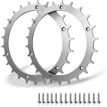 Conjunto de 2 lâminas de aço inoxidável para cortador de grama, acabamento fino, 14 parafusos de aço inoxidável, 170 mm
