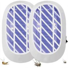Armadilha eletrônica mata-insetos para ambientes internos com luz UV, ideal para mosquitos e outros insetos voadores (pacote com 2 unidades).