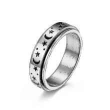 Fidget Rings for Anxiety, Stainless Steel Spinner Band Ring for Women Men