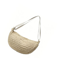 Sac à bandoulière en paille pour femmes, sac de voyage à -Beige