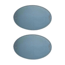 Retro Pu Placemat European French Style Oval Insulation Mat Ins Waterproof and Oil-Proof Western Dining Table Mat Home B