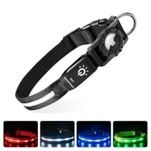 Nabíjateľný vodotesný LED blikajúci obojok pre psa, bezpečnostný obojok pre malé, stredné a veľké psy, čierny, S 30-39 cm
