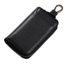 Multipurpose Key Wallet PU Leather Car Key Holder with-Black