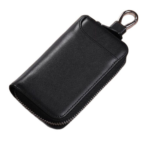 Multipurpose Key Wallet PU Leather Car Key Holder with-Black