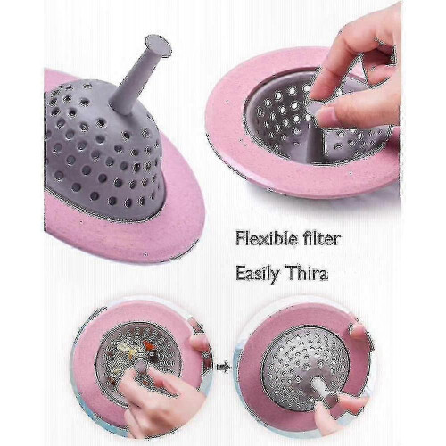 Universal Drain Stopper with Hair Strainer for Bathroom and Kitchen Sinks