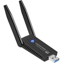 1300 Mbps dvojpásmový WiFi USB adaptér s 5dBi anténou, USB 3.0, jednoduché nastavenie, vysokorýchlostný bezdrôtový sieťový konektor