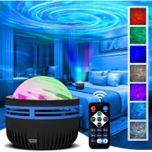LED projektorové svetlo s hviezdnou oblohou s diaľkovým ovládaním a 7 svetelnými efektmi, RGB projekčná lampa s nastaviteľným jasom