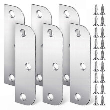 (Silver) 6 Pack 3.5" Hinge Shim Plates with 5/8" Edge Filler for Doors and Gates