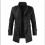 (XL, BLACK) Men Leather Coat Winter Long Leather Coat 1