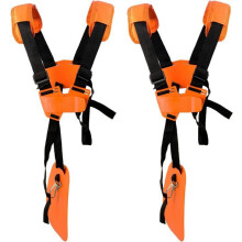 Mukana 2 säädettävää olkahihnaa, Raivaussahan valjaat trimmerille, Oranssi, Yhteensopiva KM- ja STIHL FS -leikkureiden kanssa