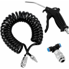 Compressed Air Blow Gun with 5m Coiled Hose, Dust Cleaning Gun for Truck Van Heavy Duty Vehicle with Connector