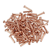 100 Pcs 5/64inch x 25/64inch Round Head Copper Solid Rivets Fasteners