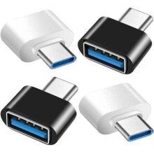 Adaptér USB C na USB, balenie 4 kusov, USB 3.0 OTG typ C samec na USB samica pre notebooky a telefóny